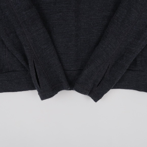 Indian Motorcycle Jacket Womens L Black Heather Merino Wool Full Zip Thumb Holes - Picture 12 of 12